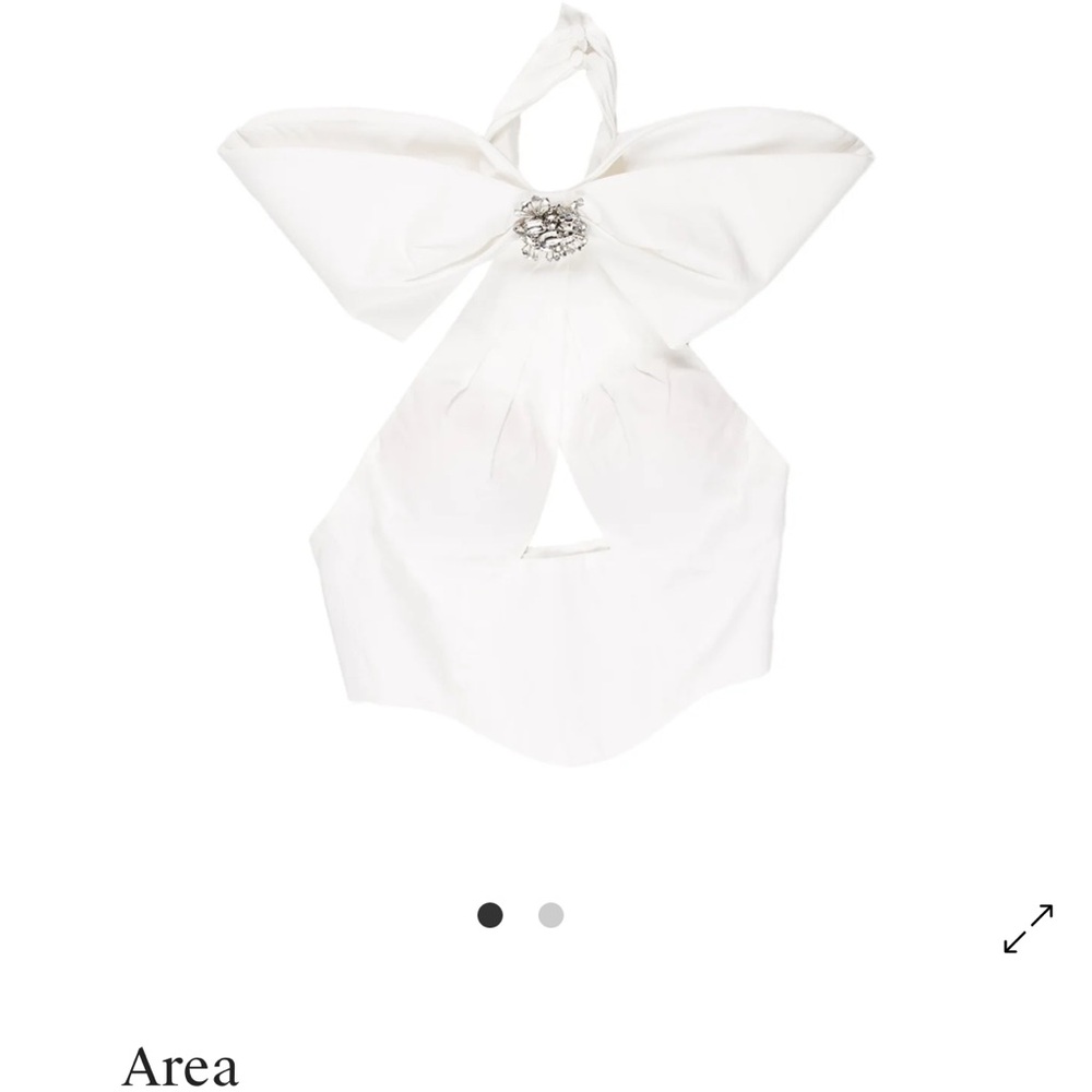 Elegant White Halter Top with Silver Accent